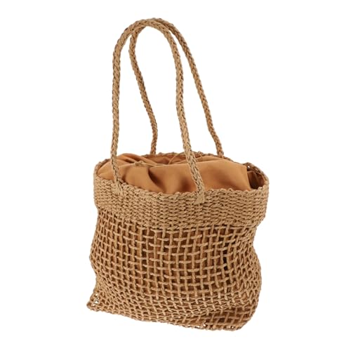 VALICLUD Handgefertigte Geflochtene Schultertasche Damen Handtasche Outdoor Vielseitige Tragbare Tasche für Alltag und Urlaub Einfache Kombination Langlebige Verarbeitung von VALICLUD