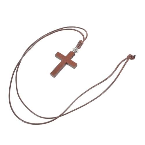 VALICLUD Holzkreuz Anhänger Halskette Mit Kruzifix Für Frauen Und Männer Naturmaterial Kette Für Täglichen Gebrauch Und Besondere Anlässe von VALICLUD