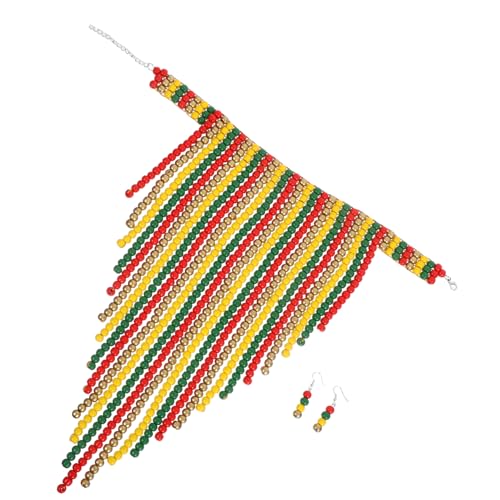 VALICLUD Handgefertigte Lange Holzperlenkette Damen Leichtes Hautfreundliches Ethno Statement mit Auffälligem Retro Design Vielseitig Kombinierbar für Boho und Vintage Styles Langlebig und von VALICLUD