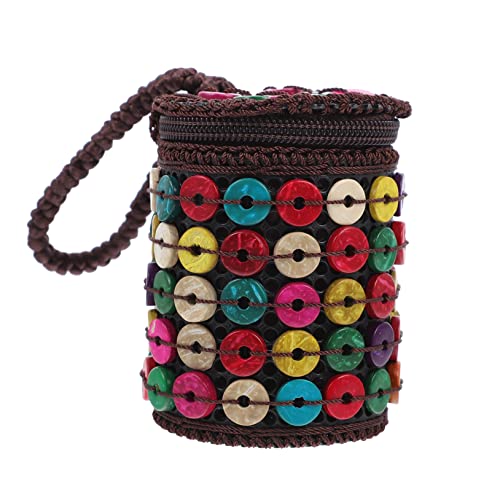 VALICLUD 1stück Handgefertigte Kokosnussschalen Beutel Mit Perlen Stilvolle Schultertasche Für Damen Geeignet Für Freizeit Ausflüge Und Partys Einzigartiges Design Und Praktische von VALICLUD
