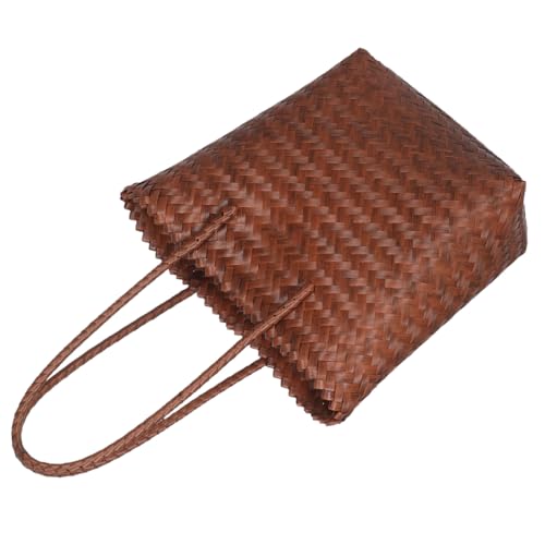 VALICLUD Handgefertigte Vintage Schultertasche aus Geflochtenem Stroh Langlebig und Leicht mit Langem Verstellbarem Riemen für Einkäufe Freizeit und Alltag Vielseitige Boho Einkaufstasche von VALICLUD