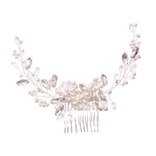VALICLUD Handgefertigter Braut Haarkamm mit Perlen und Funkelnden Strasssteinen Stabiler Schmuck für Hochzeit und Festliche Anlässe Haaraccessoire für Damen von VALICLUD