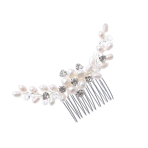 VALICLUD Handgefertigter Perlen Haarkamm Brautschmuck Hochzeitskopfschmuck Accessoire für Damen Brautjungfern und Mädchen von VALICLUD