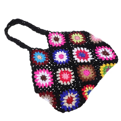 VALICLUD Handgehäkelte Canvas Tasche Damen Große Kapazität Leichte Strickhandtasche Modische Umhängetasche für Strand Urlaub Shopping Alltag Vielseitige Ästhetische Tragetasche von VALICLUD