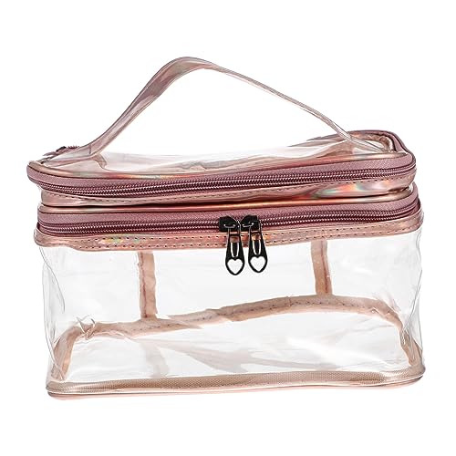 VALICLUD Handkosmetiktasche Klare Schminktasche Make-up-Organizer-Tasche Aufbewahrungstasche Klare Kosmetiktasche Durchsichtige Aufbewahrungsbeutel Make-up-zubehör Bürste PVC Tragbar Reisen von VALICLUD