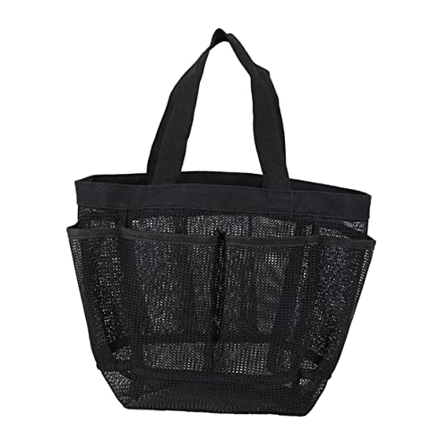 VALICLUD Handliche Kosmetiktasche aus Netzgewebe Tragbare Organizer Tasche für Damen für Reisen Strand und Make Up Aufbewahrung Schwarz mit Mehreren Fächern und Leichtem Design von VALICLUD