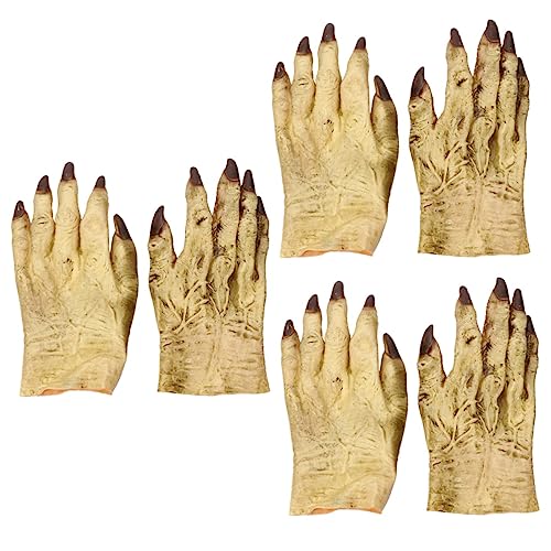 VALICLUD 6 Stk Vinyl-handschuhe Halloween-vollfingerhandschuhe Kostüm-zombie-handschuhe Club Kniffliger Handschuh Halloween-reaper-handschuhe Halloween-cosplay-zubehör Bilden Kleidung von VALICLUD