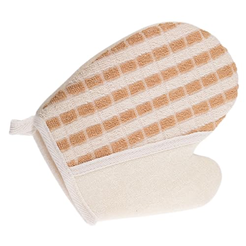 VALICLUD Peeling-badehandschuhe Für Damen Duschhandschuhe Weicher Bequemer Peeling-handschuh Rot Gestreiftes Leinen Für Schnelles Einseifen von VALICLUD