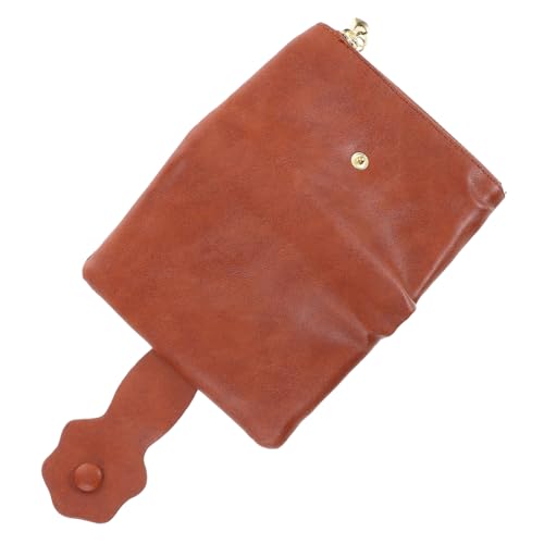 VALICLUD Handtasche Mit Reißverschluss Geldbörse Mit Armband Für Damen Braune Dreifach Gefaltete Kartenetui Vintage-Blumenmuster Strapazierfähiges Pu-Material von VALICLUD