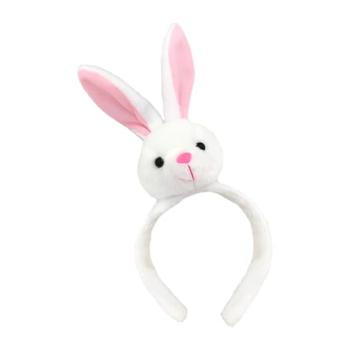 VALICLUD Hasenhaarreifen Party-Kopfschmuck weiches Häschen-Stirnband Stereoskopisches Kaninchen-Stirnband masquerade faschingsparty Party-Haarreifen Party liefert Kopfschmuck Weiß von VALICLUD
