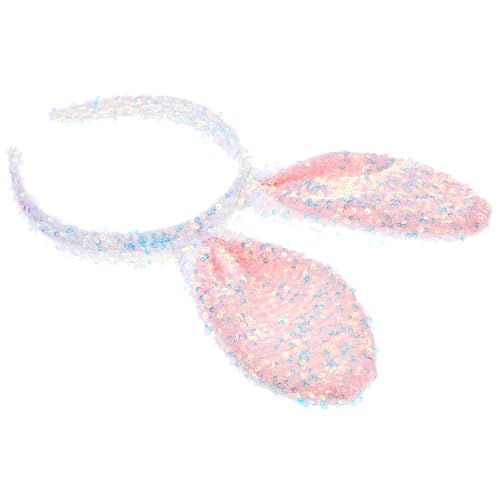 VALICLUD Stirnband Mit Hasenohren Glitzerndes Osterthema Cosplay Stirnband Kostüm Haar Accessoire Für Damen Party Kopfbedeckung von VALICLUD