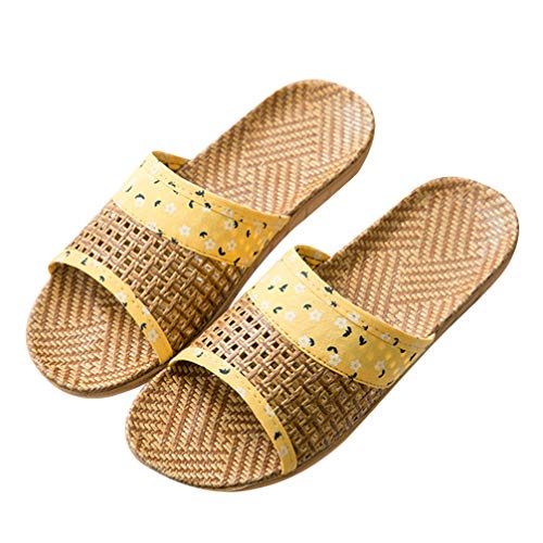 VALICLUD 1 Paar Japanische Hausschuhe Innenhausschuhe Sommer Haussandalen Haussandalen Unisex Strohpantoffeln Hausschuhe rutschfest Damen-Sandalen Bambus Freizeitschuhe Haushalt Liebhaber von VALICLUD