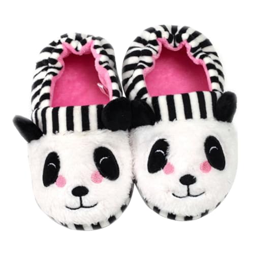 VALICLUD Hausschuhe Warm Rutschfest mit Panda motiv Weiche Atmungsaktive Baumwolle für Jungen Mädchen Drinnen und Draußen Strapazierfähige Slippers mit Flexiblem Sohlenkomfort von VALICLUD