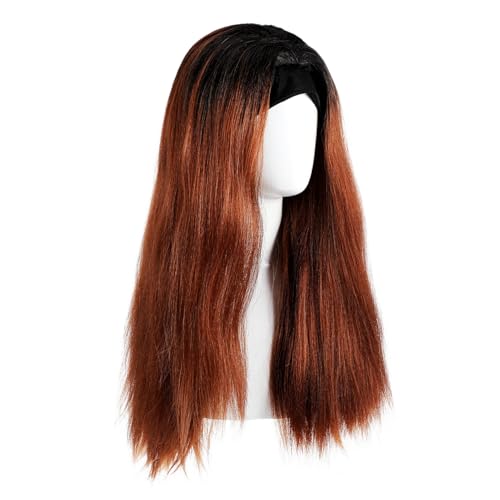 VALICLUD Headband Wig Lang Glatt Synthetisch Hitzeresistent Damen Karneval Cosplay Alltag Party Stylisch Vielseitig Einstellbar von VALICLUD