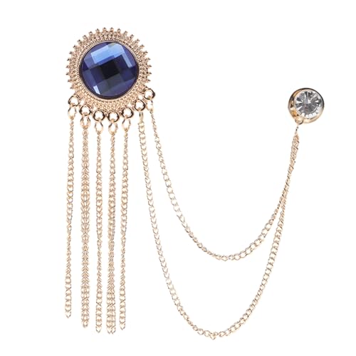 VALICLUD Herren Brosche mit Metallkette Vintage Anstecknadel für Anzug Modische Lapel Pin Schmuck Geeignet für Kleidung Mantel und Taschen Einfach zu Befestigen und Abzunehmen Geschenkidee von VALICLUD