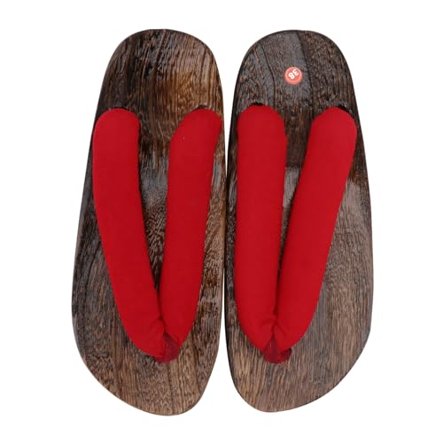 VALICLUD Herren Clogs Holzsandalen Japanischer Stil Atmungsaktiv Bequem rutschfest Flachsohle Freizeit Hausschuhe von VALICLUD