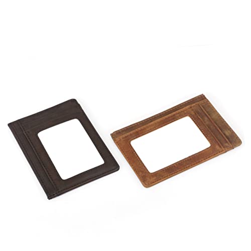 VALICLUD Credit Slot Unisex Vintage Geldbörse Echtem Für Modisches Kartenetui Mit Münzfach Kaffee Für Kreditkarten Ausweise Und Bargeld von VALICLUD