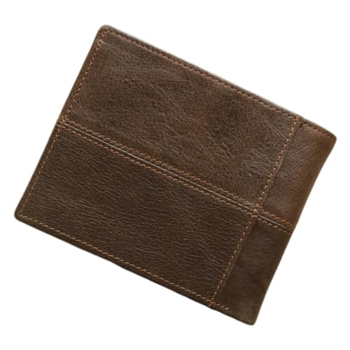 VALICLUD Herren Geldbörse aus Echtem Material Retro Kurz Portemonnaie mit Münzfach Langlebig Strapazierfähig Multifunktional für Karten Bargeld und Kleine Gegenstände Edles Design für von VALICLUD