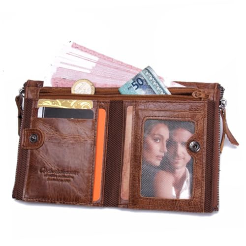 VALICLUD Herrenhandtasche für Männer Trendige geldbörsen für Damen echte Handtasche Geldbörse für Männer Herren-Geldbörse Geldbörse aus Leder Ledergeldbörse Doppelter Reißverschluss Mann von VALICLUD