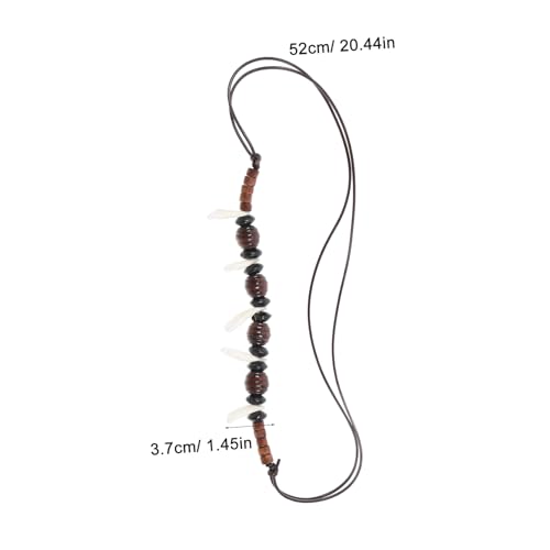 VALICLUD Herren Halskette Wolfzahn Tribal Stil Perlen Verstellbar Leicht Robust für Strand Surfer Hip hop Schmuck von VALICLUD