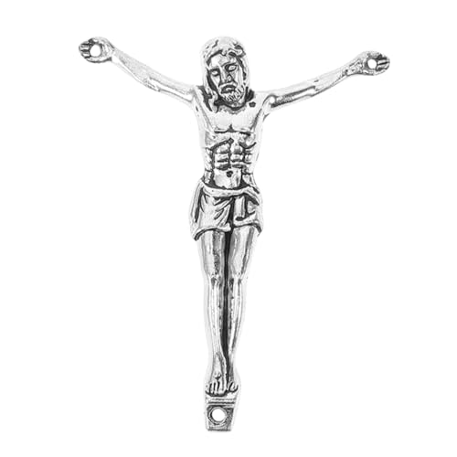 VALICLUD Herren Kreuz Anhänger Solide Legierung Jesusfigur Schmuckanhänger für Halsketten Armbänder DIY Projekte Retro Stil Robust und Detailreich von VALICLUD