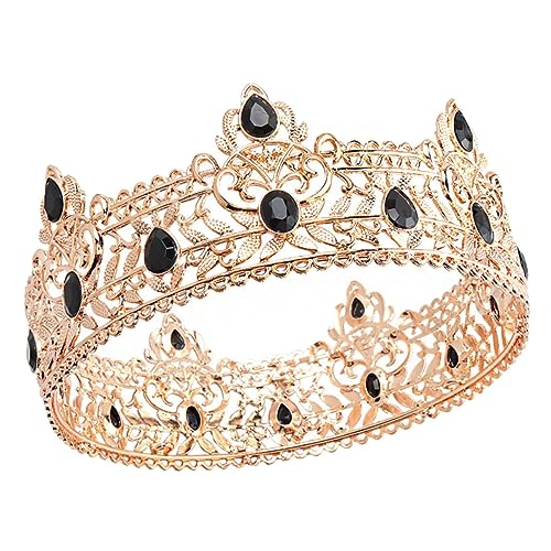 VALICLUD Herren Krone faschingskostüme karnevalskostüme männergeschenke Königskrone für Cosplay Hochzeitskopfschmuck Outfits goldene Königskrone Männerkrone für den Abschlussball Legierung von VALICLUD