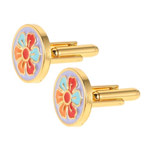 VALICLUD Herren Manschettenknöpfe Mit Retro-blumenmuster Langlebige Schmuckknöpfe Für Geschäftstreffen Und Hochzeitsanlässe Hautfreundlich Und Vielseitig Kombinierbar von VALICLUD
