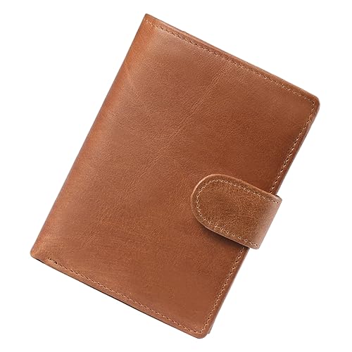 VALICLUD Herren RFID Echtleder Geldbörse mit Münzfach Mehrfach Kartenhalter Vintage Portemonnaie in Hellbraun Diebstahlsicherung Multifunktional und Kompakt für Alltag und Büro von VALICLUD