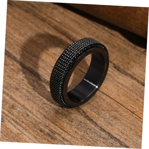 VALICLUD Herren Ring Edelstahl Fidget Ring Cooles Design Drehbarer Stressring Männlicher Schmuck Stylischer Schwarz von VALICLUD
