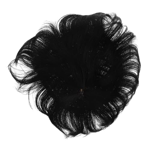 VALICLUD Kurze Schwarze Männerperücke Aus Echtem Menschenhaar Natürlicher Look Für Haarausfall Fluffiges Und Gerades Haar Alltagsergänzung Für Stilbewusste Männer von VALICLUD
