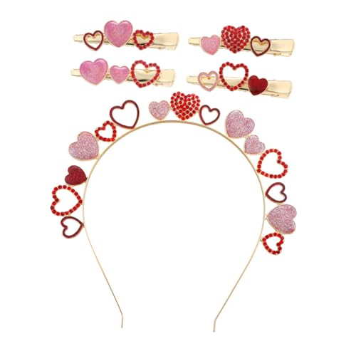 VALICLUD Herz Stirnband Und Haarspangen Valentinstags Kopfschmuck Hochzeit Party Festival Haaraccessoires Für Frauen Mit Exquisiter Verarbeitung Und Details von VALICLUD