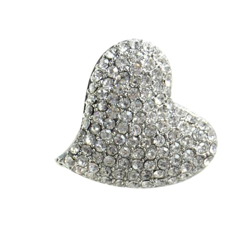 VALICLUD Herzförmige Strass Brosche Damen Modeschmuck mit Funkelnden Kristallen Kleine Dekorative Anstecknadel für Kleidung Taschen Hüte Kreative Herz Brustnadel Geschenkidee von VALICLUD