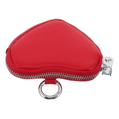 VALICLUD Herzförmiges Mini Portemonnaie für Damen Handliche Geldbörse mit Schlüsselanhänger Kompakte Ledertasche Rot für Münzen Kopfhörer und Stilvolle Aufbewahrung bei Shopping Dating und von VALICLUD