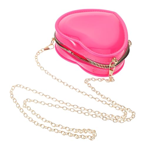 VALICLUD Herztasche Damen Mini Geldbörse mit Reißverschluss Herzförmiges Kleingeldetui für Lippenstift und Kleine Gegenstände Kompakte Clutch für Alltag Reisen und Besondere Anlässe Rosa von VALICLUD