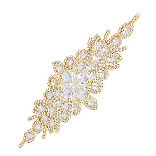 VALICLUD Hochzeitsgürtel DIY-Kostüm-Strassgürtel Gürtel für Hochzeitskleid hochzeitsdeko Golddekor Perlen-Strass-Patch Hochzeit Gürtel aus Strass Kleidung schmücken Diamantschmuck Zubehör von VALICLUD