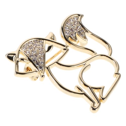 VALICLUD Hohle Fuchs Brosche Damenbrosche mit Kupfer und Strass Schmuck für Schals Jacken und Pullover Modische Anstecknadel als Elegantes Accessoire und Geschenkidee von VALICLUD