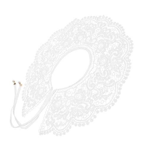 VALICLUD Hohlwaldstil gefälschter Kragen ausgehöhlter Kragen gefälschter Kragen für Frauen Fake-Kragen abnehmbar gefälschte abnehmbarer Kragen aus Spitze Milchseide Weiß von VALICLUD