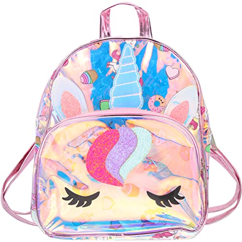 VALICLUD Holografischer Einhorn- Rucksack für Mädchen Klarer Rucksack Holografischer Rucksack Mini- Einhorn- Rucksack Lässige Tagesrucksäcke von VALICLUD