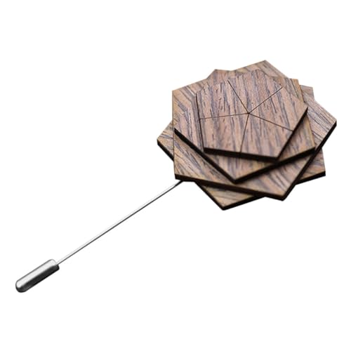 VALICLUD Holz Reversnadel Blumenbrosche Dekorativer Anstecker für Herren Anzug Boutonniere Pin und Praktisch von VALICLUD