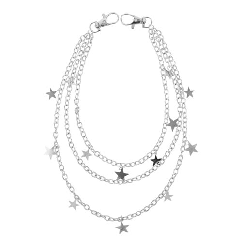 VALICLUD Hosenschmuckkette Mit Sternanhänger Mehrlagige Metall-taillenkette Für Herren Und Damen Hosenaccessoires Zum Stylen Von Jeans Und Freizeitoutfits von VALICLUD