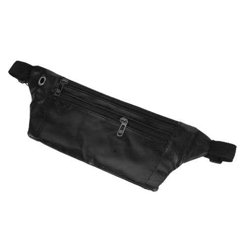 VALICLUD Hüfttasche Aus Pu- Für Herren Sport-Bauchtasche Outdoor-gürteltasche Und Robust Mit Kopfhörerausgang Geeignet Für Joggen Wandern Und Camping Schwarz von VALICLUD