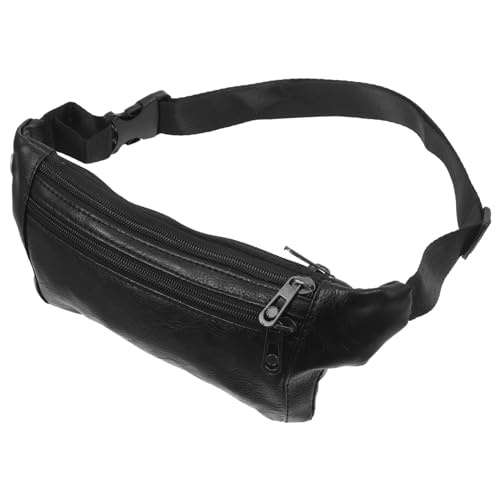 VALICLUD Schwarze Herren Outdoor Hüfttasche Verstellbare Crossbody Sporttasche Mit Kopfhöreranschluss Für Joggen Reisen Fitness Und Freizeitaktivitäten von VALICLUD