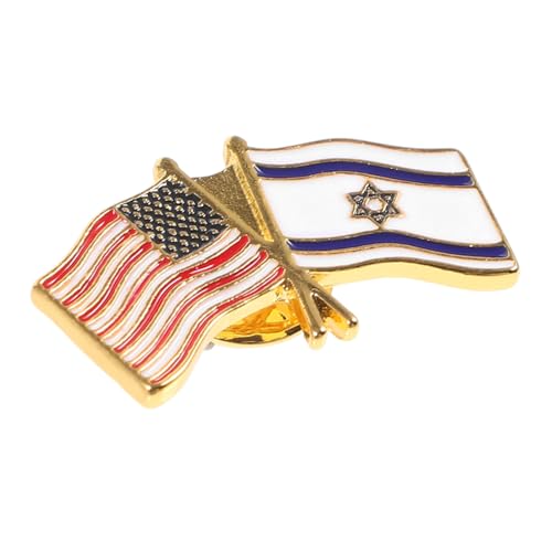 VALICLUD Israelische und US Flagge Brosche Metall Anstecknadel Legierung für Kleidung Hüte Veranstaltungen Langlebig und Rostbeständig für Feiern und Versammlungen von VALICLUD