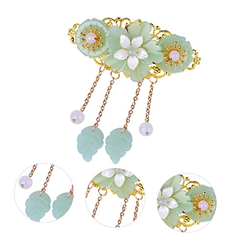 VALICLUD Jade Haarspangen 1 Stück Anagallis Design Chinesischer Stil Blume Haarnadel für Frauen und Mädchen von VALICLUD