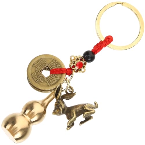 VALICLUD Kette Mit Kaninchen Und Münzen- Traditioneller Chinesischer Schlüsselanhänger Für Jahr Perfektes Für Neujahr Und Besondere Anlässe von VALICLUD