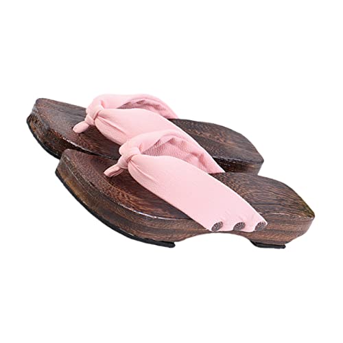 VALICLUD Japanische Damen Clogs Sandalen mit Hohem Absatz rutschfeste Langlebige Holzsohle Modische Sommer fußbekleidung für Stilbewusste Frauen Atmungsaktiv und Bequem von VALICLUD