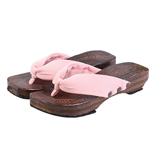 VALICLUD Japanische Damen Clogs Sommer Schuhe mit Flacher Sohle und Weicher Innensohle Stylische Sandalen für Damen Bequemes Fußbett Modische Hohe Holzschuhe von VALICLUD