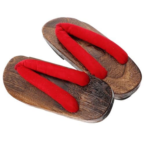 VALICLUD Japanische Herren Clogs Sandalen aus Holz Flache Sohle und Langlebig Stilvolle Hausschuhe mit Feiner Verarbeitung für Bühne Alltag und Sommermode von VALICLUD