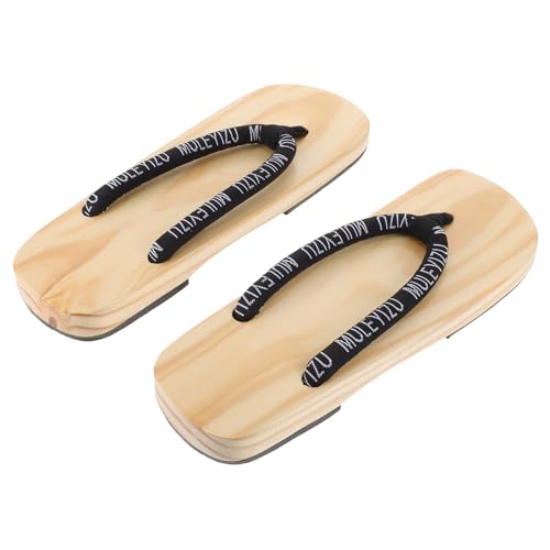 VALICLUD Japanische Herren Sandalen Clogs Holz Geta Traditionelle Kimono Sandalen Flache Sohle Atmungsaktiv Hautfreundlich Langlebig von VALICLUD