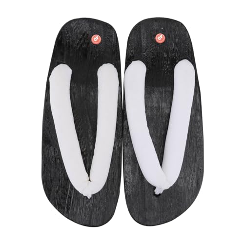 VALICLUD Japanische Holzclogs Herren Clogs Slippers Sommer Schuhe Atmungsaktiv rutschfest Flachsohle Komfortabel Traditionelle Geta Holzsandalen von VALICLUD